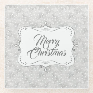 Elegant kerstpatroon glazen onderzetter