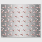 Elegant kerstpatroon in Roos Gold en zilver Cadeaupapier (Vlak)