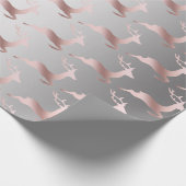 Elegant kerstpatroon in Roos Gold en zilver Cadeaupapier (Hoek)
