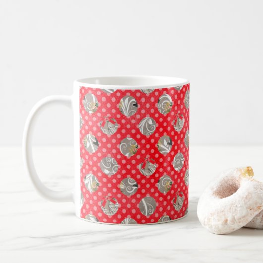Elegant kerstpatroon koffiemok (Met donut)