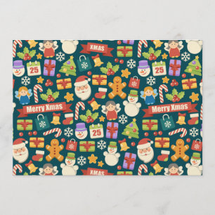 Elegant Kerstpatroon- Merry Christmas Design Kaart