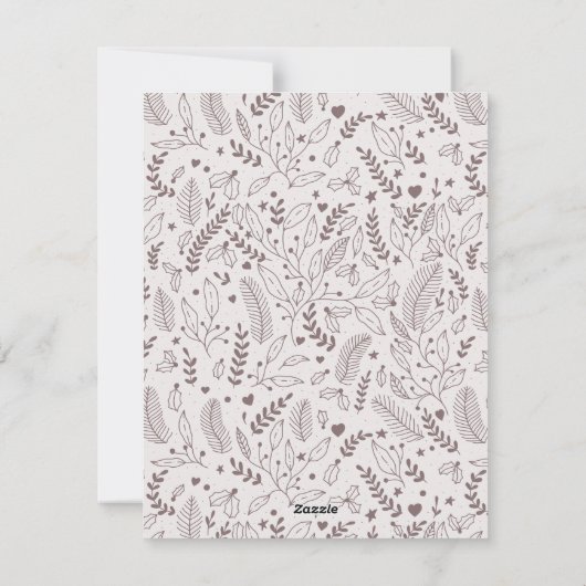 Elegant kerstpatroon, multi-fotocollage feestdagenkaart (Achterkant)