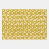 Elegant kerstpatroon op groen, rood en gouden inpakpapier vel (Voorkant 3)