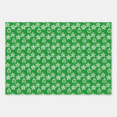 Elegant kerstpatroon op groen, rood en gouden inpakpapier vel (Voorkant 2)