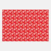 Elegant kerstpatroon op groen, rood en gouden inpakpapier vel (Voorkant)