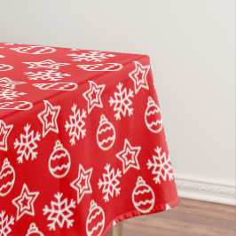 Elegant kerstpatroon op rode tafelkleed