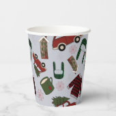 Elegant kerstpatroon papieren bekers (Achterkant)