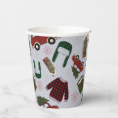 Elegant kerstpatroon papieren bekers (Links)