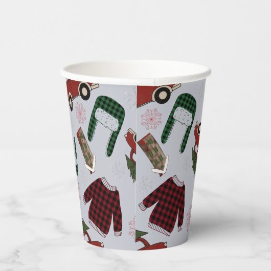 Elegant kerstpatroon papieren bekers (Rechts)