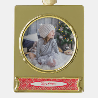 Elegant kerstpatroon verguld banner ornament