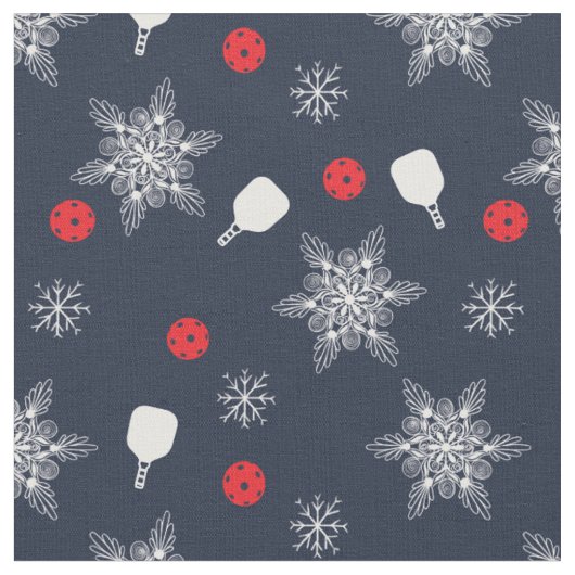 Elegant kerstpickleball-patroon, stof (Close Up)