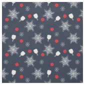 Elegant kerstpickleball-patroon, stof (Swatch)