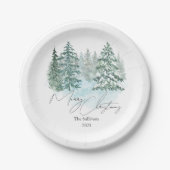 Elegant kerstpijnbomen feestje papieren bordje (Voorkant)