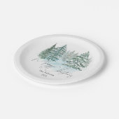 Elegant kerstpijnbomen feestje papieren bordje (Gekanteld)