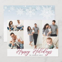 Elegant kerstpine bevat 5 FOTOS-groet Feestdagenkaart