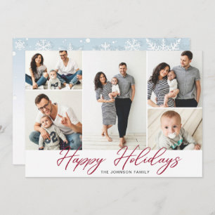 Elegant kerstpine bevat 5 FOTOS-groet Feestdagenkaart