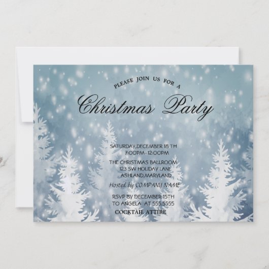 Elegant kerstpine Tree, sneeuwkerstfeest Kaart (Voorkant)