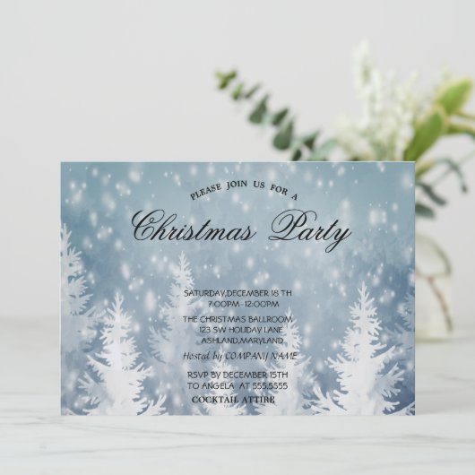 Elegant kerstpine Tree, sneeuwkerstfeest Kaart (Staand voorkant)