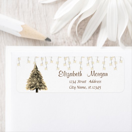 Elegant, kerstpine Tree String-lampjes Etiket (Insitu)