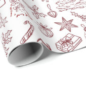 Elegant Kerstprent Wrapping Papier (Rol Hoek)