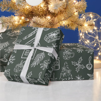 Elegant Kerstprent Wrapping Papier