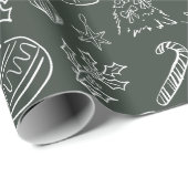 Elegant Kerstprent Wrapping Papier (Rol Hoek)