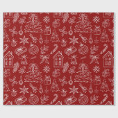Elegant Kerstprentjes Inpakpapier (Vlak)