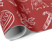 Elegant Kerstprentjes Inpakpapier (Rol Hoek)