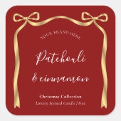 Elegant Kerstproduct Label Rood & Goud Lint (Voorkant)