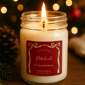 Elegant Kerstproduct Label Rood & Goud Lint