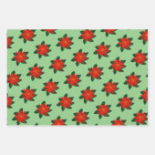 Elegant kerstpunsettia bloembloembloempatroon inpakpapier vel (Voorkant 2)