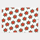 Elegant kerstpunsettia bloembloembloempatroon inpakpapier vel (Voorkant)