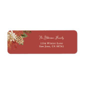 Elegant kerstpunsettia retouradres etiket (Voorkant)
