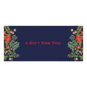 Elegant kerstpunsettias cadeaubon reclamekaart (Voorkant)
