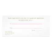 Elegant kerstpunsettias cadeaubon reclamekaart (Achterkant)