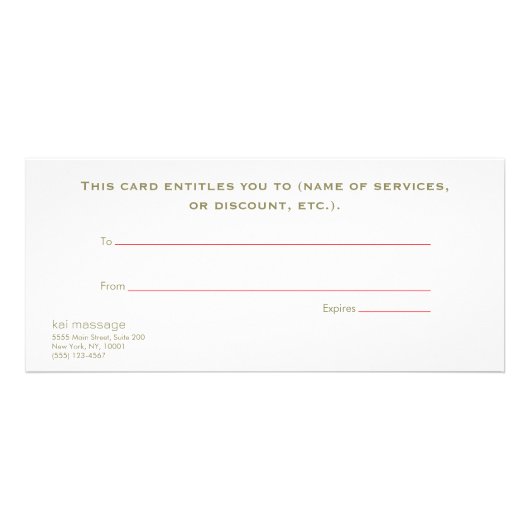 Elegant kerstpunsettias cadeaubon reclamekaart (Achterkant)