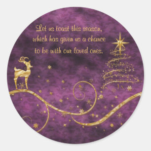 Elegant kerstrendierbegroet wensen ronde sticker