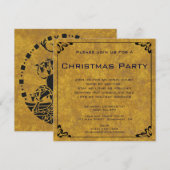 Elegant kerstrendierfeest kaart (Voorkant / Achterkant)