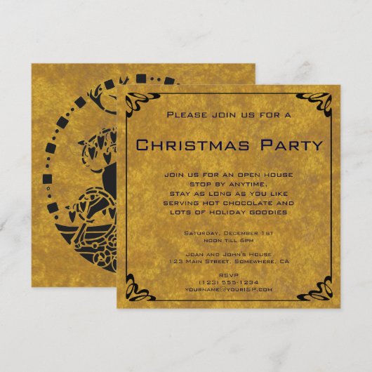 Elegant kerstrendierfeest kaart (Voorkant / Achterkant)