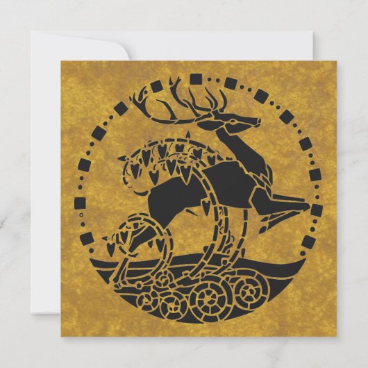 Elegant kerstrendierfeest kaart (Achterkant)