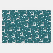 Elegant kerstrendiertje Snowflake Patroon Inpakpapier Vel (Voorkant 3)