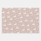 Elegant kerstrendiertje Snowflake Patroon Inpakpapier Vel (Voorkant 2)