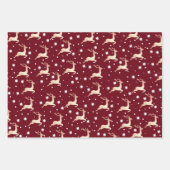Elegant kerstrendiertje Snowflake Patroon Inpakpapier Vel (Voorkant)