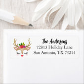 Elegant kerstrenrendieradreslabel etiket (Insitu)