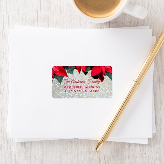 Elegant kerstrode Feestdagen Etiket (Insitu)