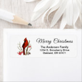 Elegant Kerstrode kardinaal Bird Etiket (Insitu)