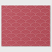 Elegant kerstrood art deco fan Patroon Cadeaupapier (Vlak)