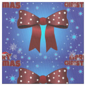 Elegant kerstrood Bow met witte Stippen Stof (Close Up)