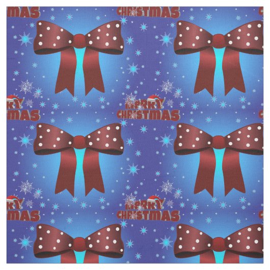 Elegant kerstrood Bow met witte Stippen Stof (Swatch)