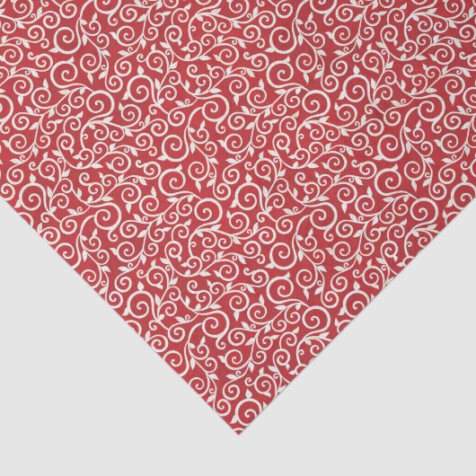 Elegant kerstrood en witte Damask-ontkoppeling Tissuepapier (Detail)